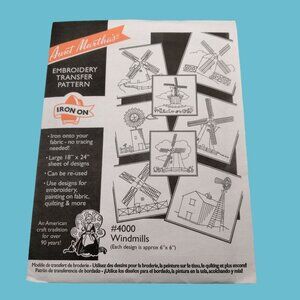 Aunt Marthas Windmills Embroidery Transfer Pattern 4000 Iron On